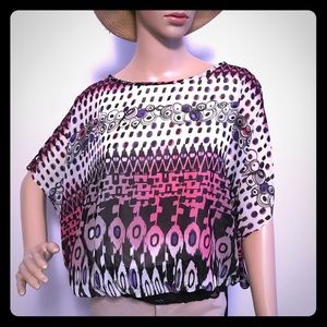 Dressbarn Multi Color Patterned  Blouse